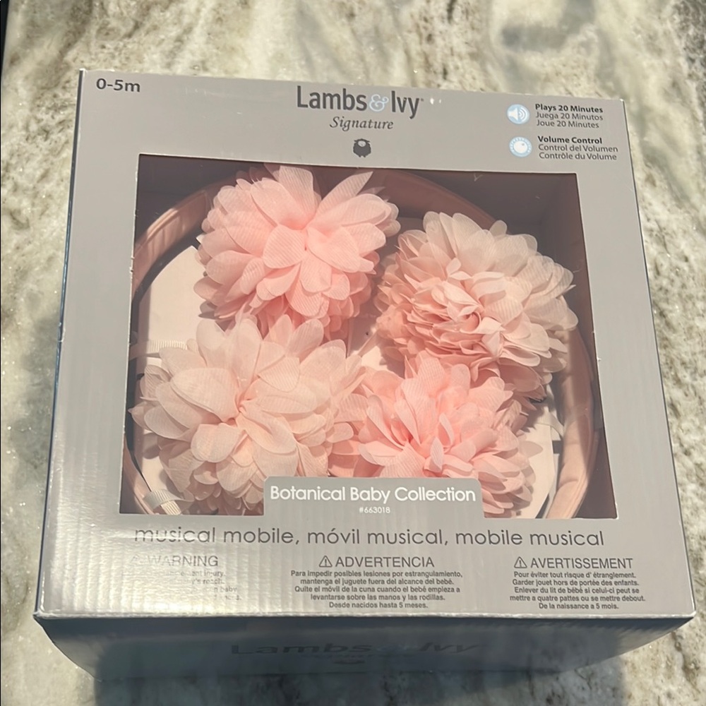 Pink Floral Musical Mobile